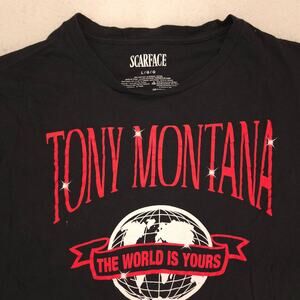 Scarface Tony Montana Casual Short Sleeve Graphic T Shirt Mens Size L Black